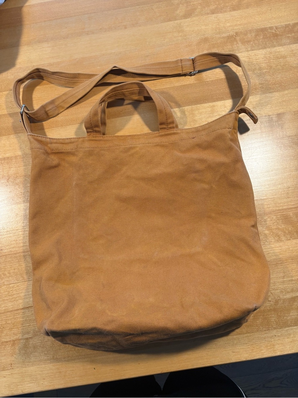 Baggu Duck Bag Tan Canvas Tote Crossbody - Tumeric